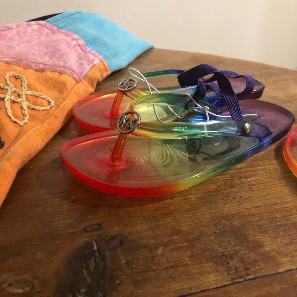 NWT Kids Michael Kors Girls Rainbow Jelly Sandals